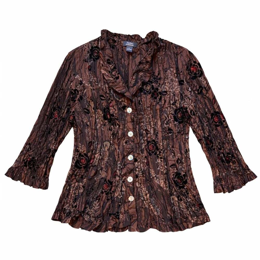 Dressbarn Women's Brown and Black Blouse - Picture 2 of 2